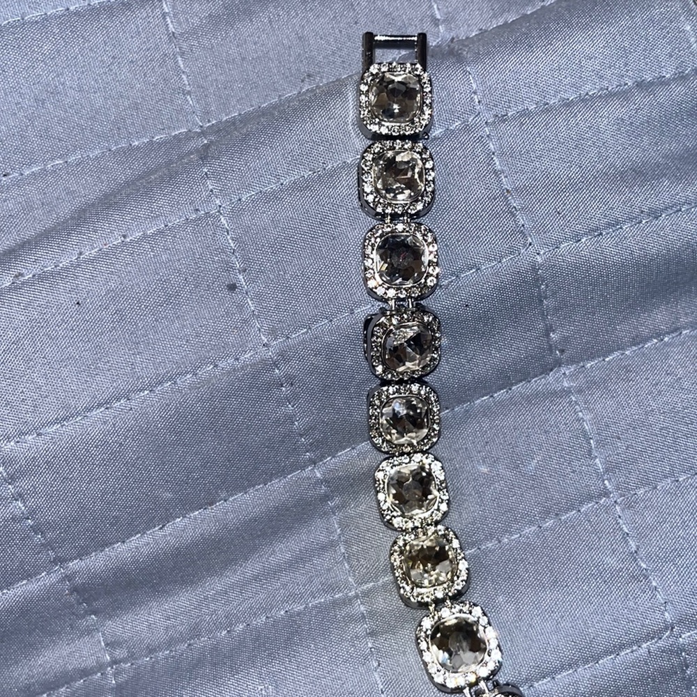 White Gold Clustered Tennis Chain